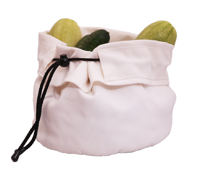 Торба для кухни из ткани маленькая белая